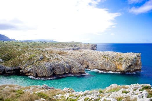 Beach of Cuevas del Mar, Nueva de Llanes - Asturias in Spain