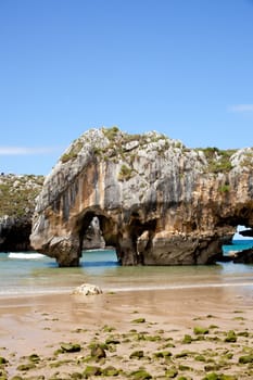 Beach of Cuevas del Mar, Nueva de Llanes - Asturias in Spain