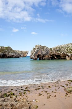 Beach of Cuevas del Mar, Nueva de Llanes - Asturias in Spain
