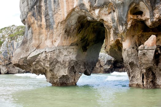 Beach of Cuevas del Mar, Nueva de Llanes - Asturias in Spain
