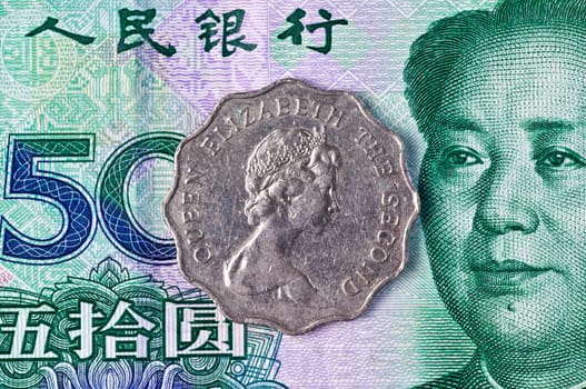 Old and new currency Hong Kong