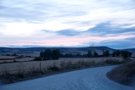 Road in the countryside, way of St. James - Spain