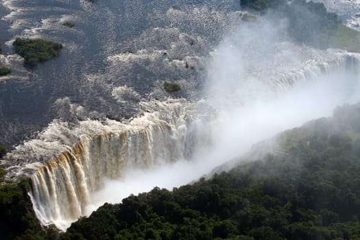 A VIEW OF Victoria falls in Zimbabwe
