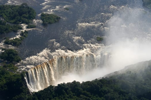 A VIEW OF Victoria falls in Zimbabwe