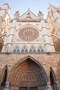 Rose window of Leon Cathedral, Spain