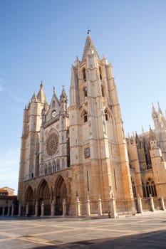 View of Leon Cathedral, Spain