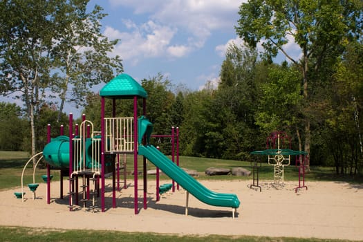 Play structures in a park