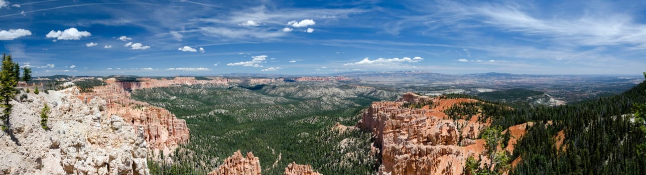 overview of Bryce Canyon National Park in Utah in the United States of America