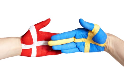 handshake between denmark and sweden, isolated