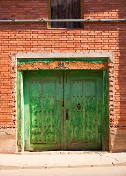 Old door of a poor house