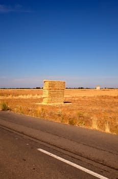 Bales of hay on a field, Spanish countryside
