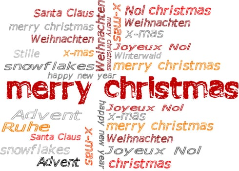 Christmas Buzzword Cloud Red Xmas