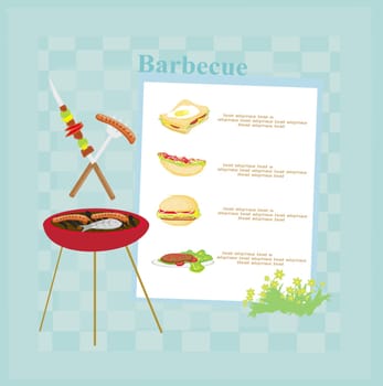Barbecue Party Invitation with copy space