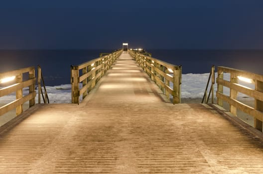 Boltenhagen pier at night