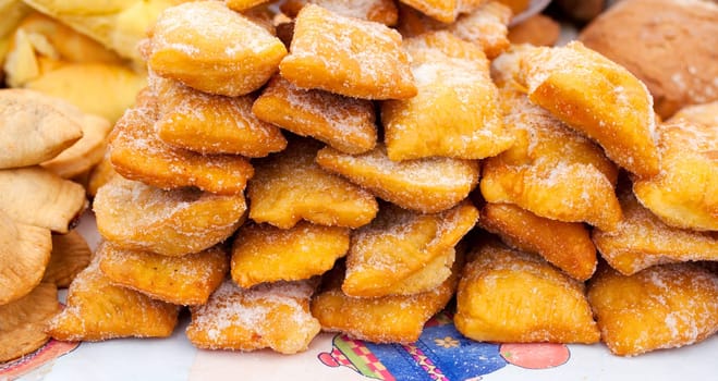 Delicious Little pancakes with sugar