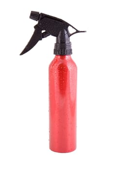 Red metal water sprayer isolated on white