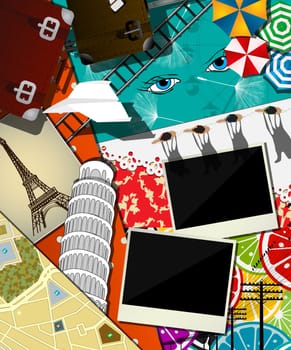 Travel abstract collage