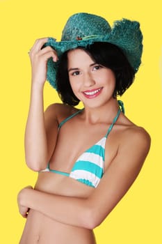 Sexy summer woman wearing swim wear.