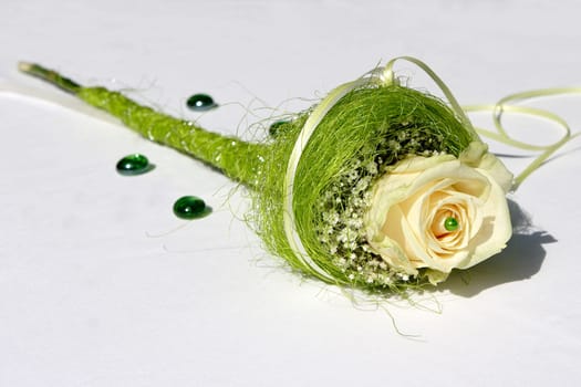 Table decoration yellow rose