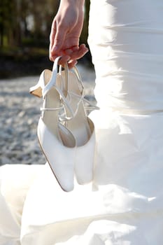dirty bridal shoes