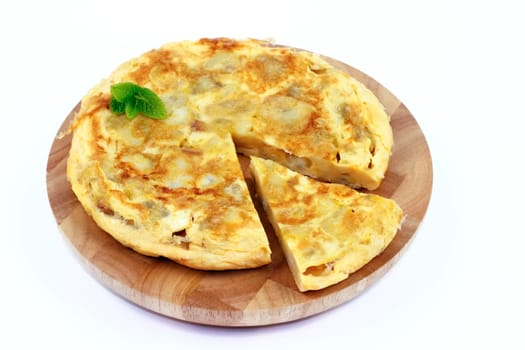 Spanish omelette with potatoes, parsley leaf gift auction