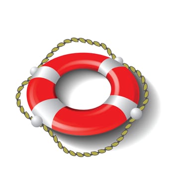 colorful illustration with red lifebuoy  for your design