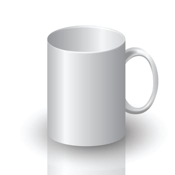 colorful illustration with white mug  for your design