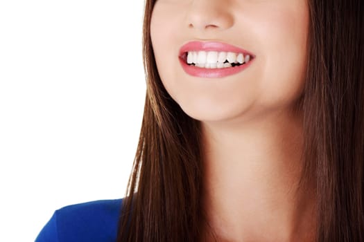 Pretty smile of teen girl.