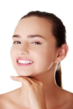Beautiful teenager portrait, with healthy clean skin.