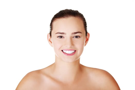 Beautiful teenager portrait, with healthy clean skin.