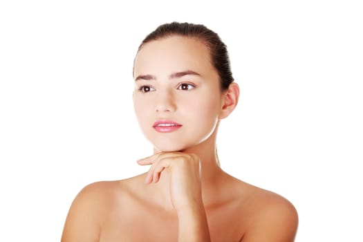 Beautiful teenager portrait, with healthy clean skin.