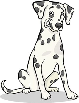 Cartoon Illustration of Cute Dalmatian Purebred Dog