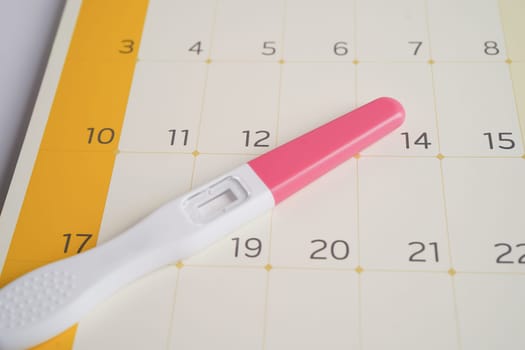 Pregnancy test for female of ovulation day, fetus, maternity, childbirth, birth control.