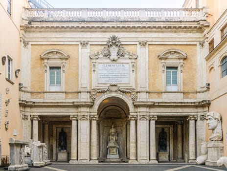 Rome, Italy, august 12, 2008: Courtyard of the Capitoline Museums. Palace of Conservators