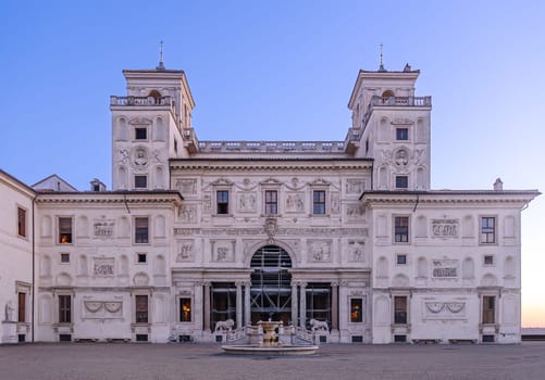 Rome, Italy, August 21, 2008: Interior facade of the Villa Medici