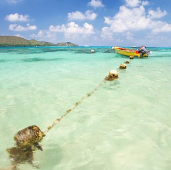 Fishing boat in the Seychelles