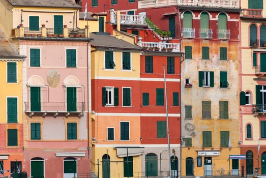 colorful houses in Portofino in Genoa in Liguria