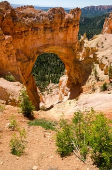 natural arch in Bryce Canyon National Park in Utah in the United States of America