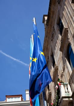European Flags, Asturias, Spain and Gijon