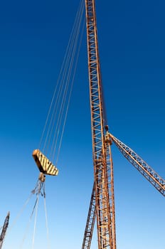 Detail of a crane in a marble quarry in Alentejo, Portugal