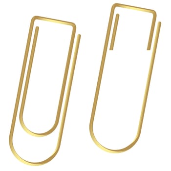 Paper clips clamped gold