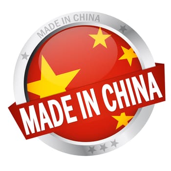 Button with banner "MADE IN CHINA"""