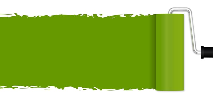 Repaint with paint roller - green