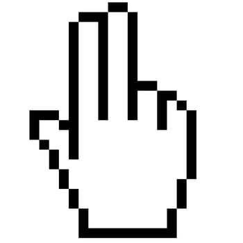 Pixel Graphics Hand - Two-Finger Notification