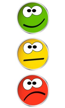 Traffic light buttons with face