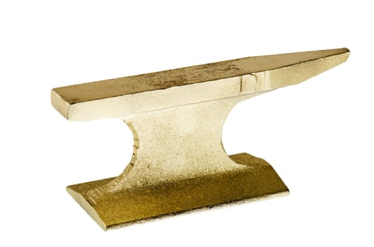 Gold anvil, isolated on white