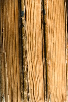 pile of old books, close-up