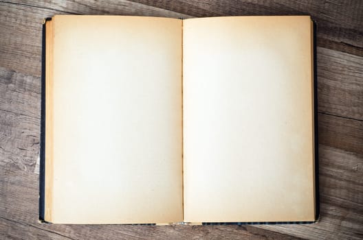 open old book on a wooden surface