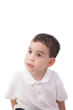 adorable little boy, isolated on white