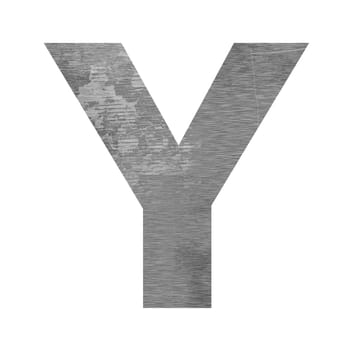 y letter capital texturing metal